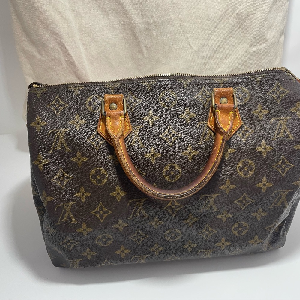 Floral Designer Handbag - Brown and Pink LV - Picture 2 of 6
